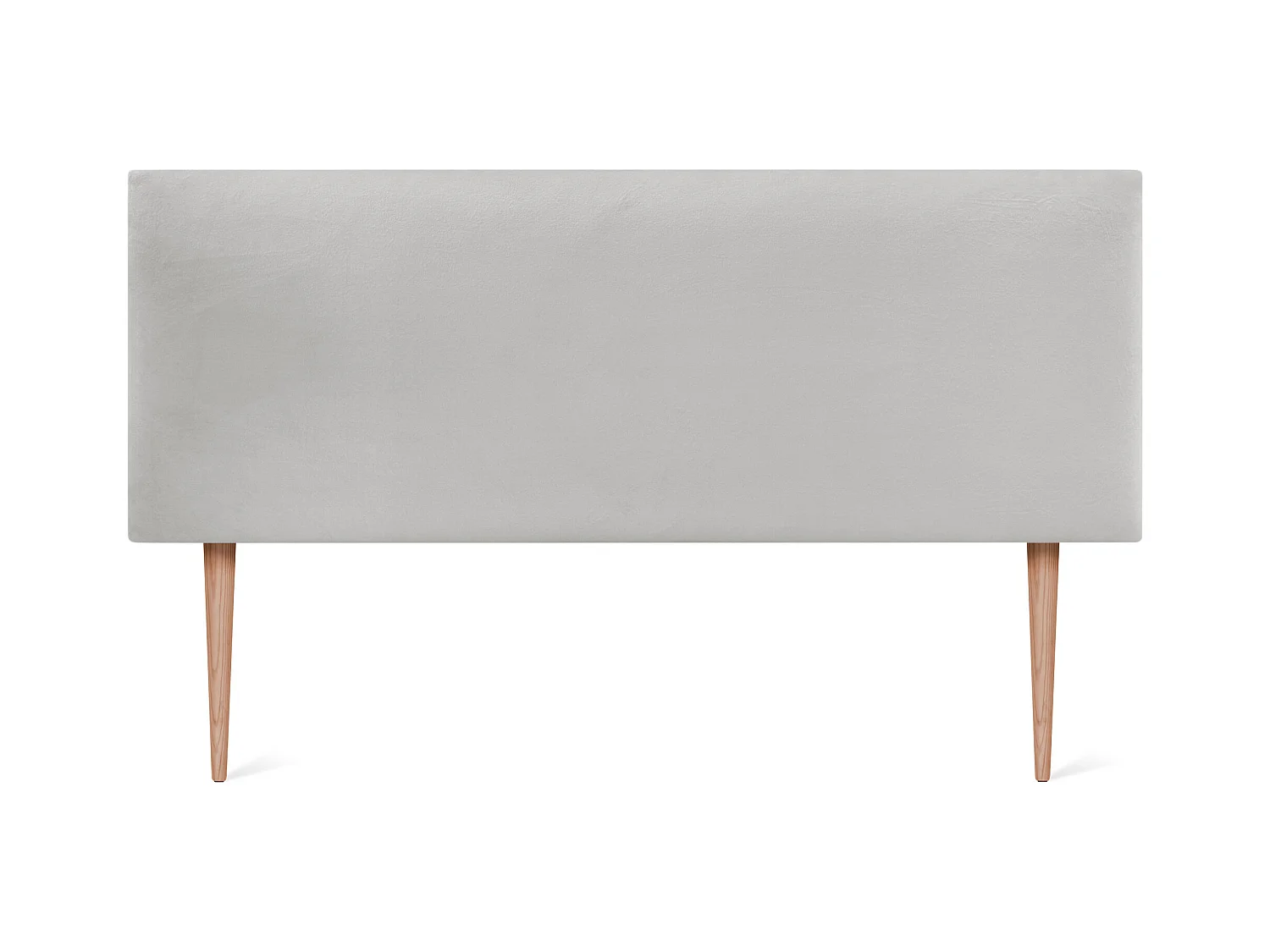 DHOME Testiera in Velluto Liscio 135x115 con Gambe Letto 120/135/140 - Bianco
