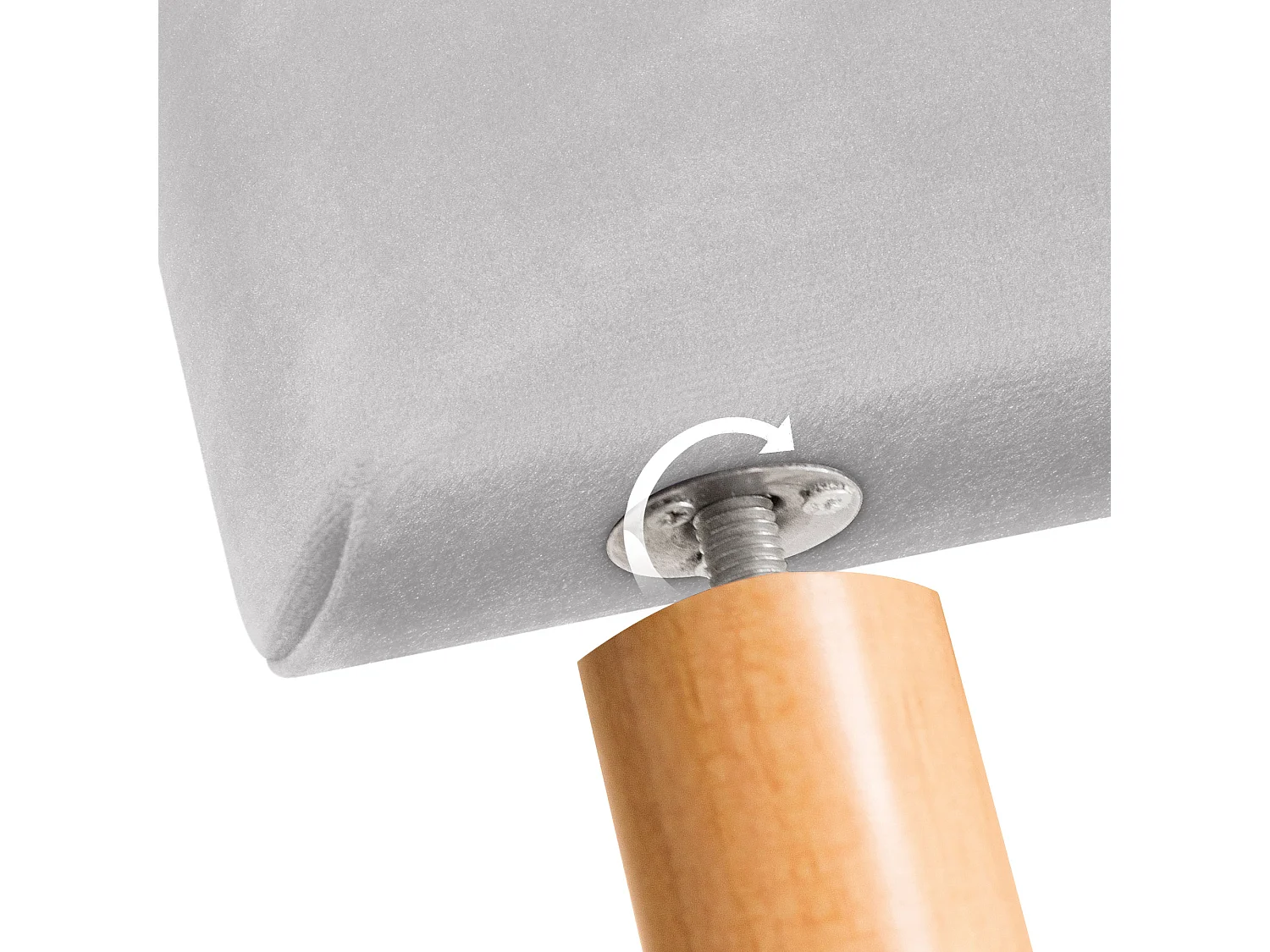 DHOME Tête de Lit Velours Lisse 135x115 avec Pieds de Lit 120/135/140 - Blanc