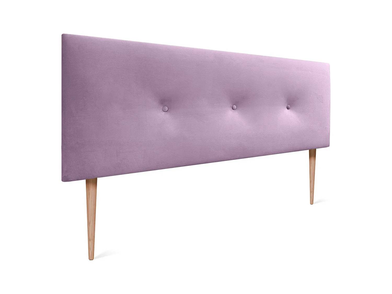 DHOME Tête de Lit Velours Lisse avec Boutons 160x105 avec Pieds de Lit 150/160 - Rose