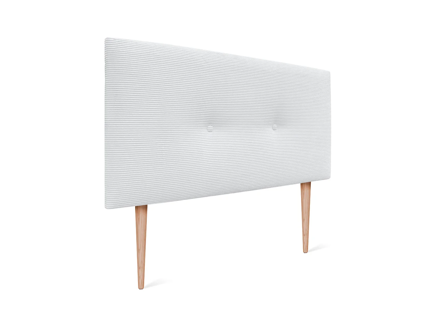 DHOME Tête de Lit Velours Côtelé Uni avec Boutons 95x115 avec Pieds de Lit 80/90 - Blanc