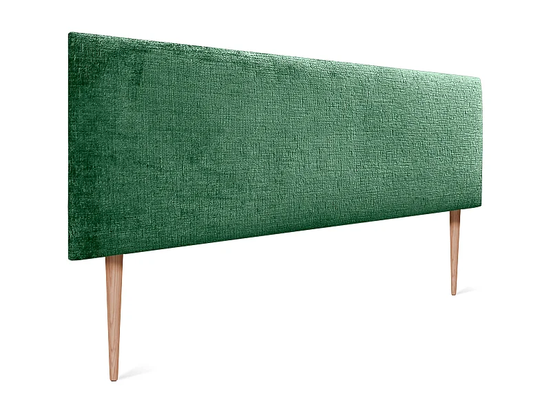 DHOME Kopfteil aus Naturwolle 145 x 115 cm mit Bettbeinen 140/135 – Grün