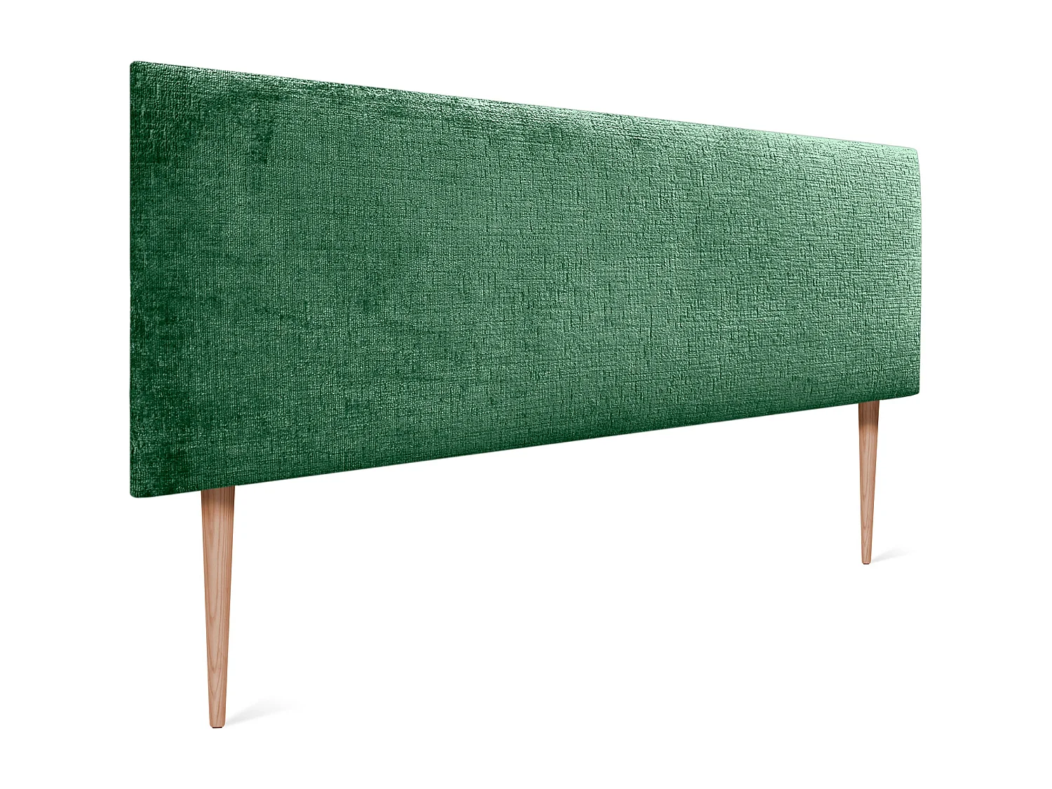 DHOME Kopfteil aus Naturwolle 145 x 115 cm mit Bettbeinen 140/135 – Grün