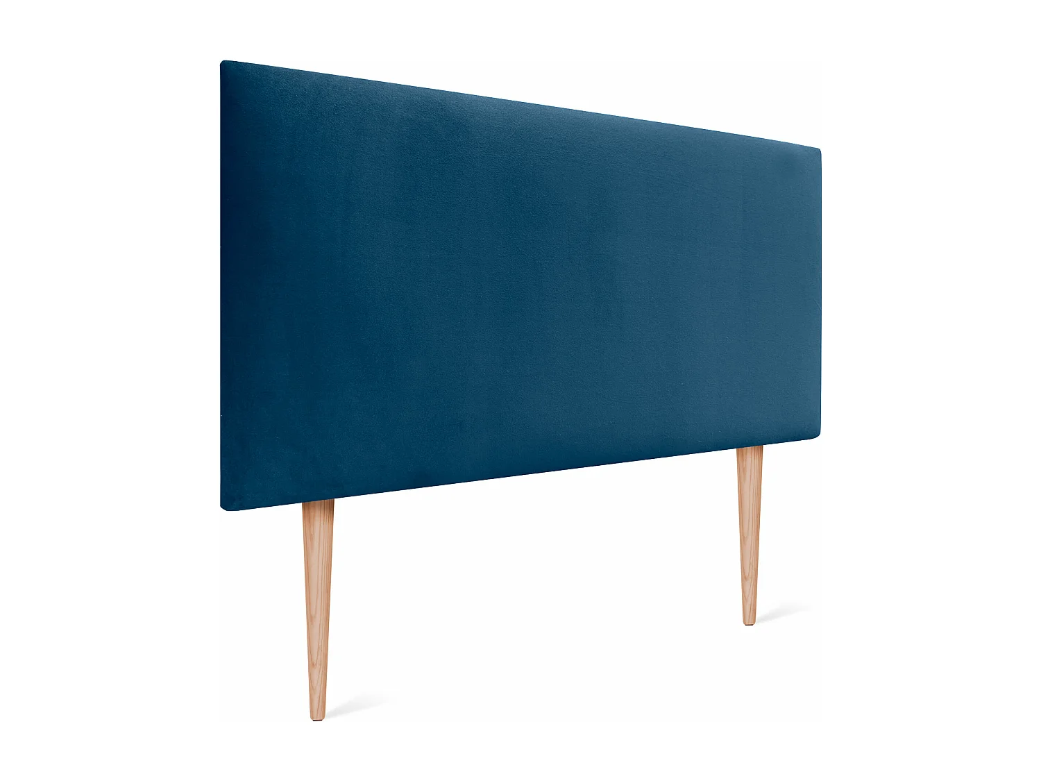 DHOME Kopfteil aus glattem Samt 80 x 105 mit Bettbeinen 80/90 – Blau