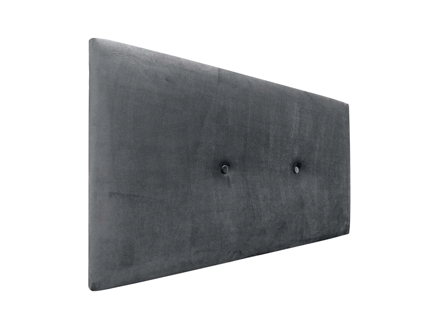 DHOME Kopfteil aus glattem Samt mit Knöpfen, 95 x 50 cm, Betten 80/90 – Dunkelgrau
