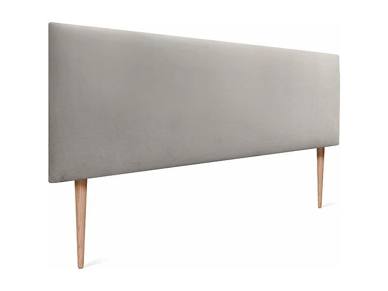 DHOME Kopfteil aus glattem Samt 145 x 105 mit Bettbeinen 120/135/140 – Beige