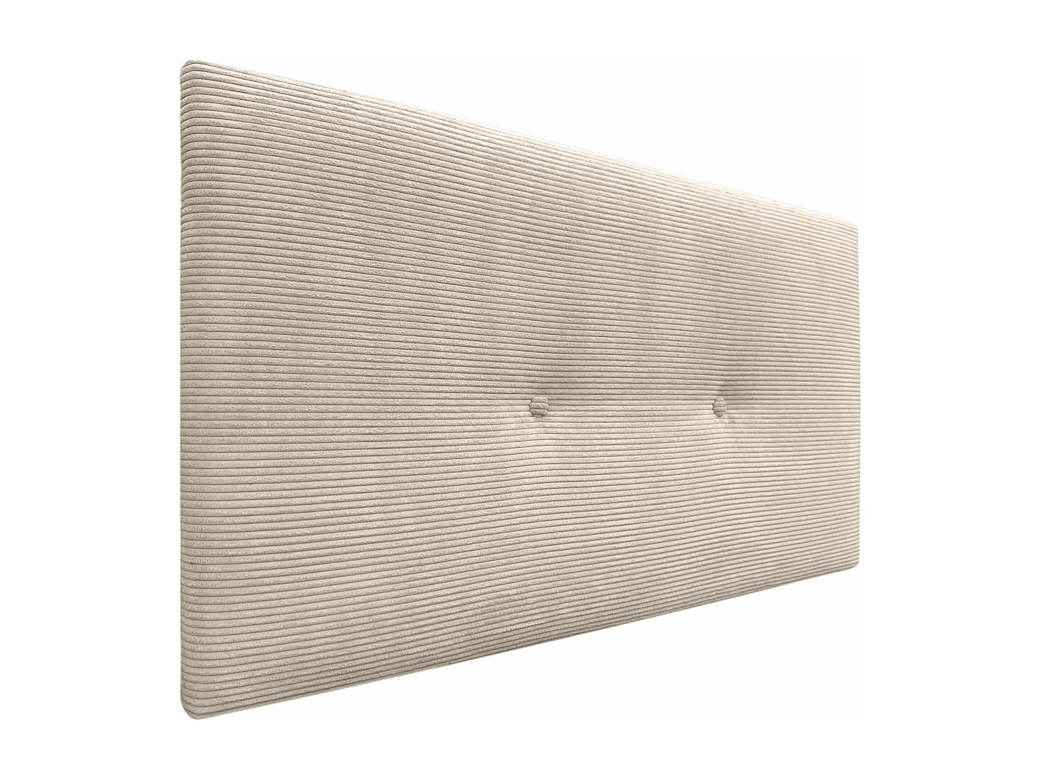 DHOME Tête de Lit Velours Côtelé Uni avec Boutons 110x50 Lits 105 - Beige