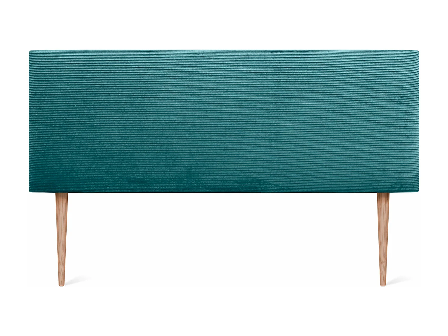 DHOME Tête de Lit Velours Côtelé Uni 110x115 avec Pieds de Lit 105 - Turquoise
