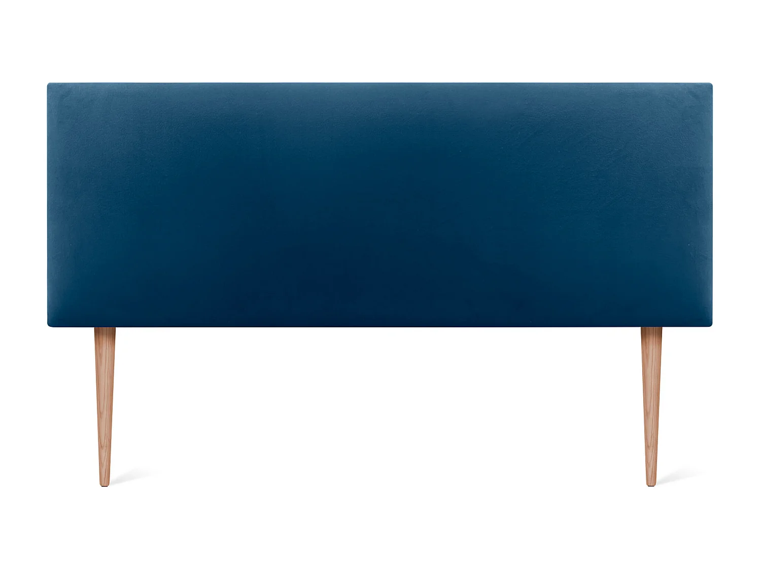 DHOME Kopfteil aus glattem Samt 135 x 115 mit Bettbeinen 120/135/140 – Blau