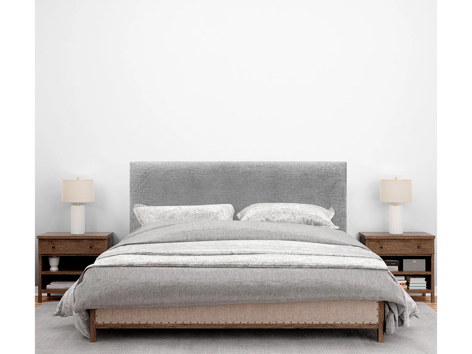 DHOME Kopfteil aus Naturwolle, 150 x 50 cm, für 150 Betten – Hellgrau