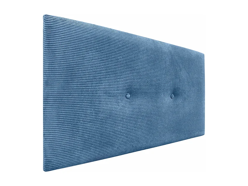 DHOME Tête de Lit Velours Côtelé Uni avec Boutons 90x50 Lits 80/90 - Bleu