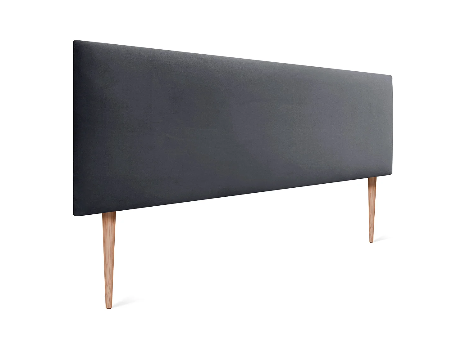 DHOME Tête de Lit Velours Lisse 160x105 avec Pieds de Lit 150/160 - Gris Foncé