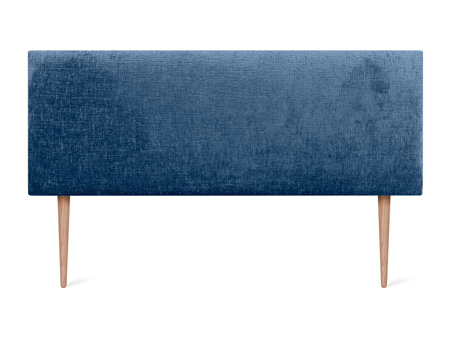 DHOME Tête de Lit Laine Naturelle 145x105cm avec Pieds de Lit 140/135 - Bleu