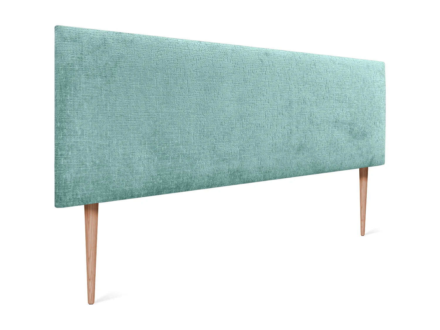 DHOME Tête de Lit laine naturelle 145x105cm avec pieds de Lit 140/135 - Vert d'eau