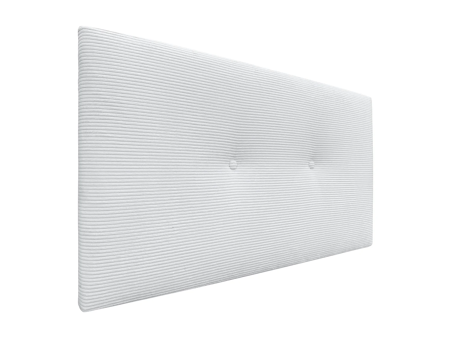 DHOME Tête de Lit Velours Côtelé Uni avec Boutons 95x50 Lits 80/90 - Blanc