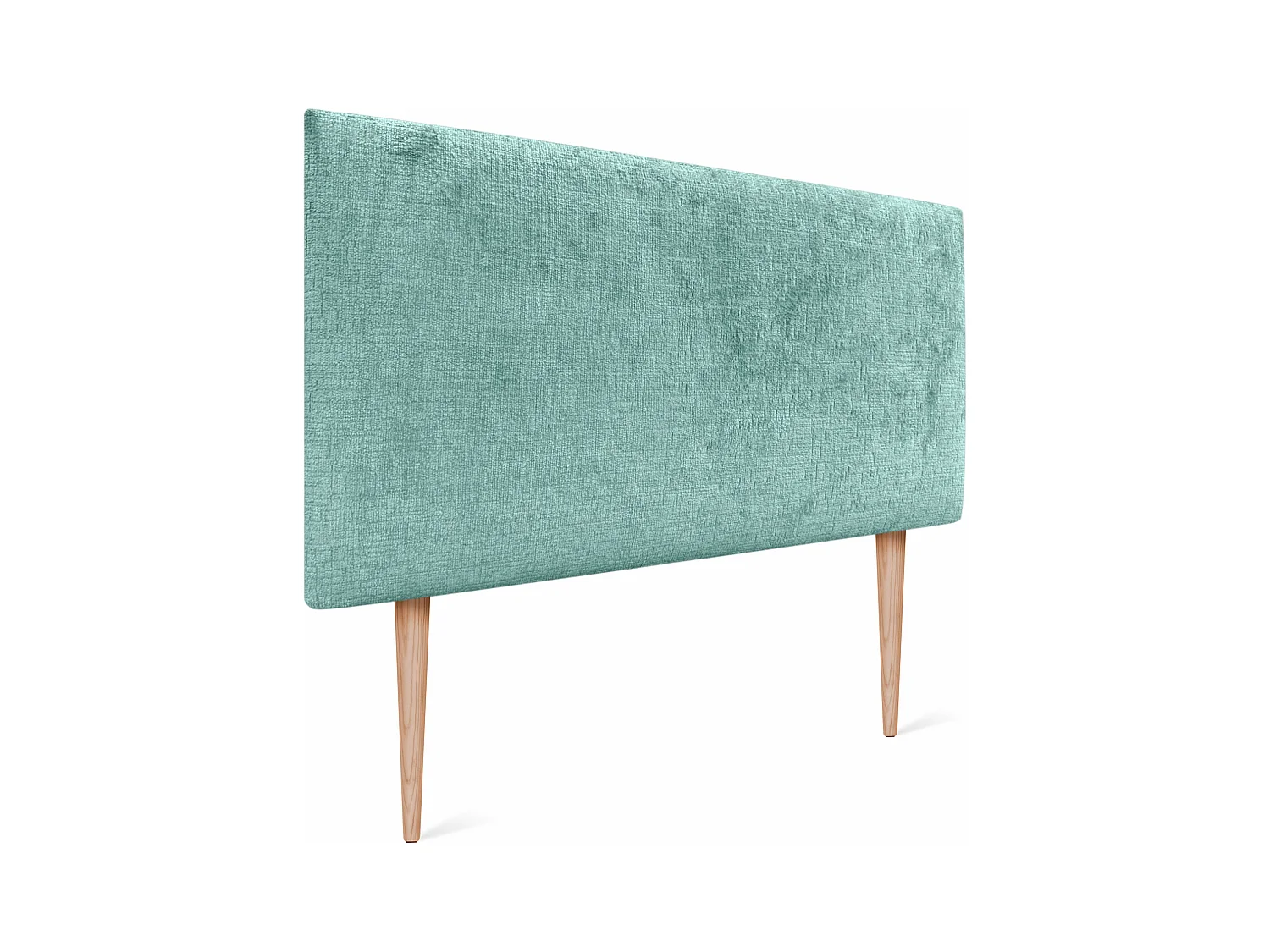DHOME Tête de Lit Laine Naturelle 105x105cm avec Pieds de Lit 105 - Vert Aqua