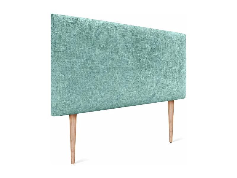 DHOME Tête de Lit Laine Naturelle 105x105cm avec Pieds de Lit 105 - Vert Aqua
