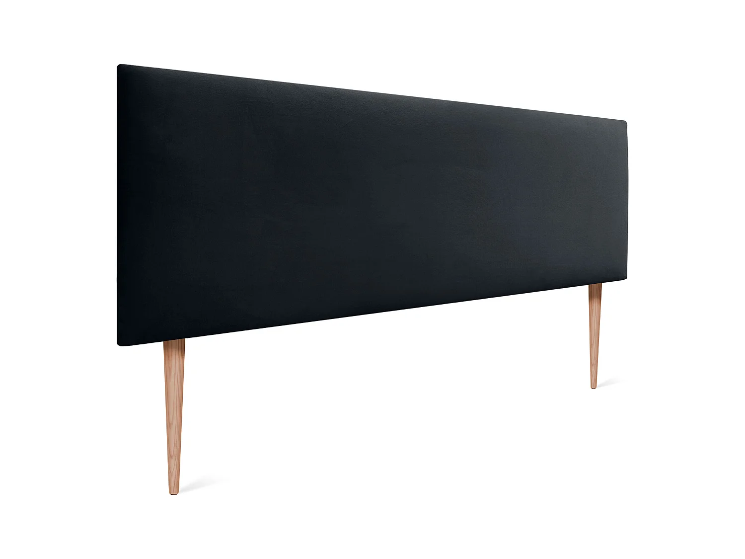 DHOME Tête de Lit Velours Lisse 150x105 avec Pieds de Lit 150/160 - Noir