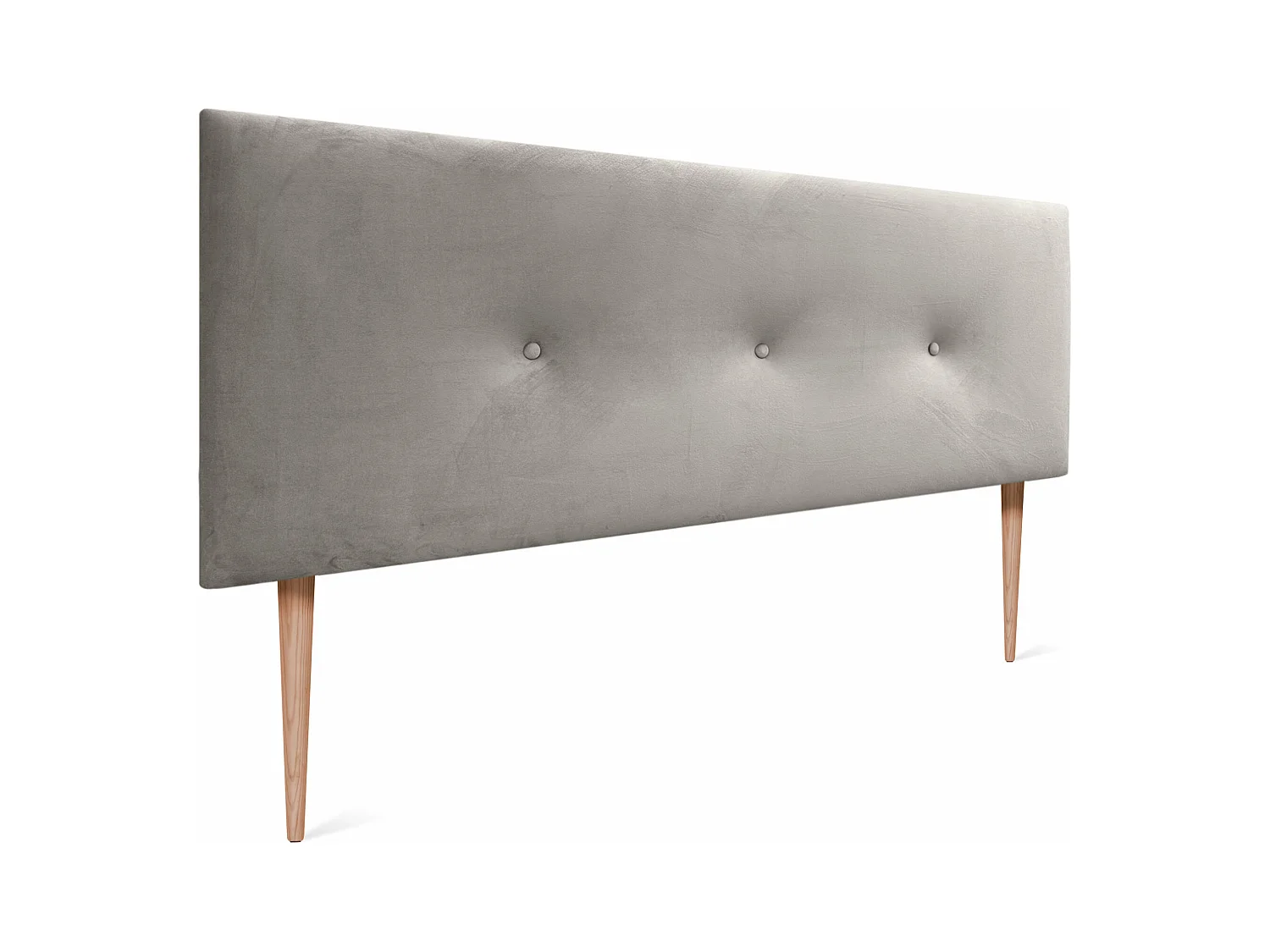 DHOME Tête de Lit Velours Lisse avec Boutons 160x115 avec Pieds de Lit 150/160 - Beige