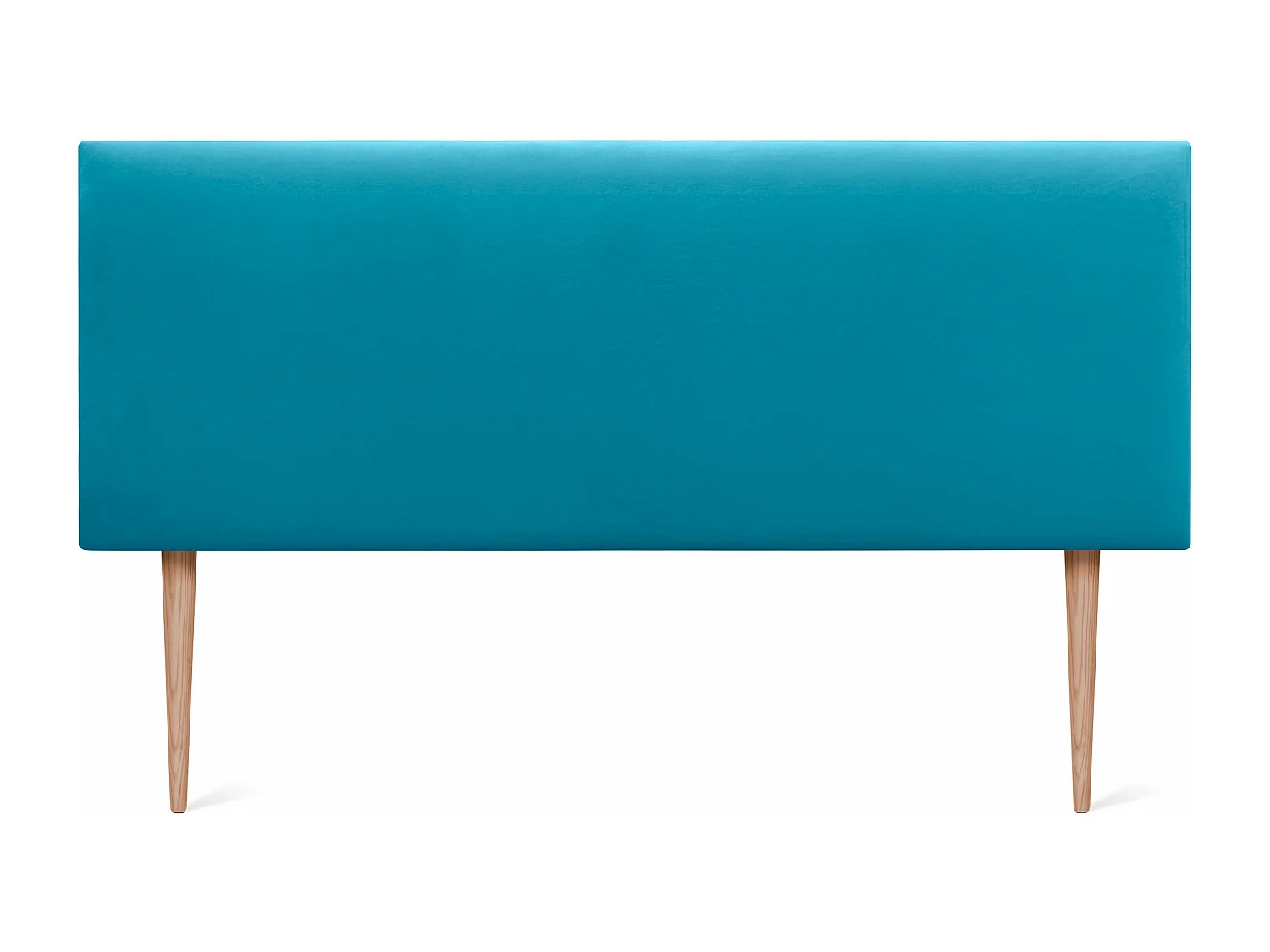 DHOME Kopfteil aus glattem Samt 135 x 105 mit Bettbeinen 120/135/140 – Hellblau