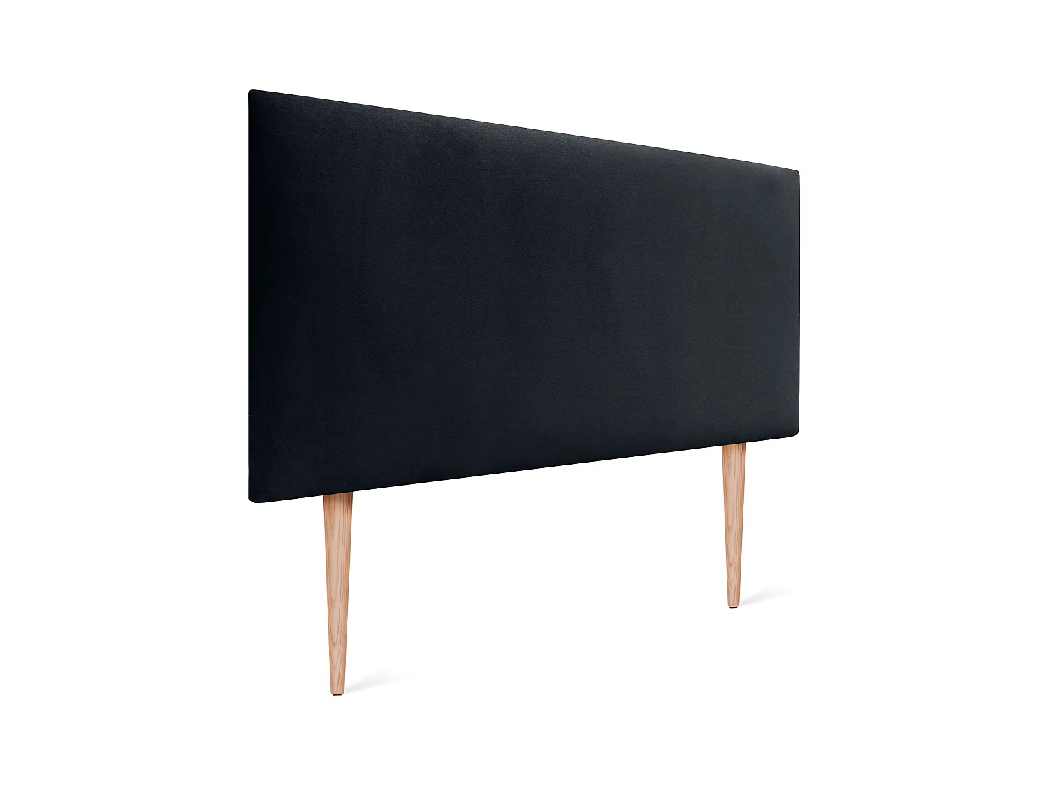 DHOME Tête de Lit Velours Lisse 80x115 avec Pieds de Lit 80/90 - Noir