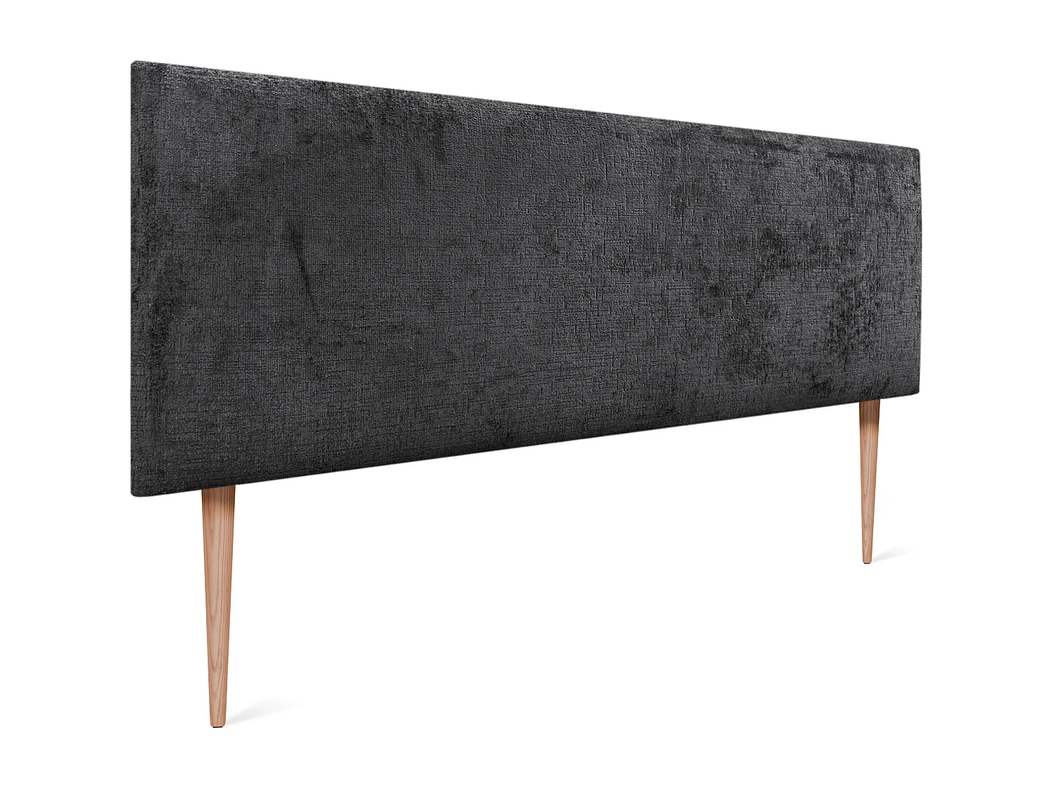 DHOME Tête de Lit Laine Naturelle 150x105cm avec Pieds de Lit 150 - Noir