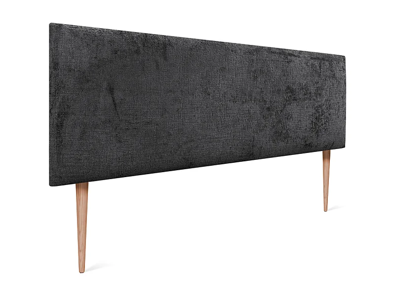 DHOME Tête de Lit Laine Naturelle 150x105cm avec Pieds de Lit 150 - Noir