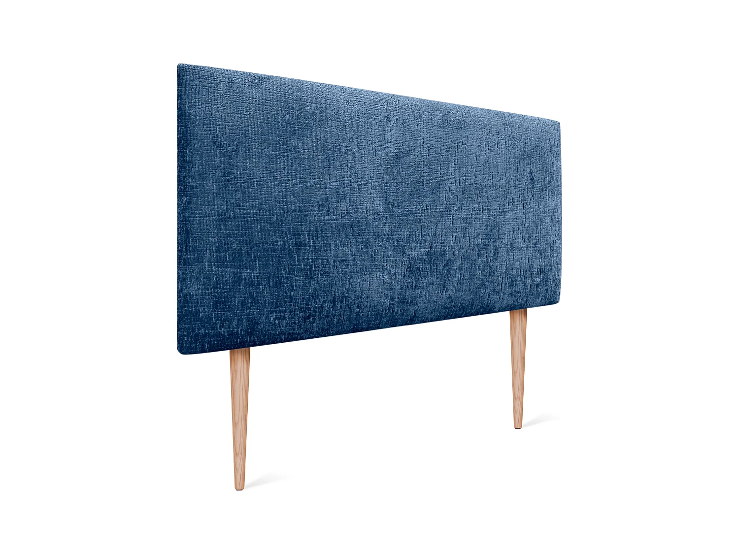 DHOME Tête de Lit Laine Naturelle 110x105cm avec Pieds de Lit 105/110 - Bleu