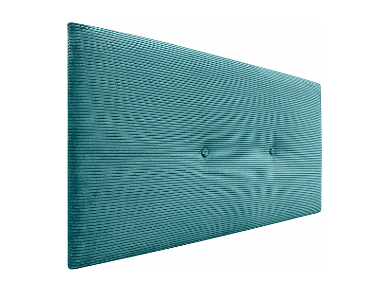 DHOME Tête de Lit Velours Côtelé Uni avec Boutons 95x50 Lits 80/90 - Turquoise