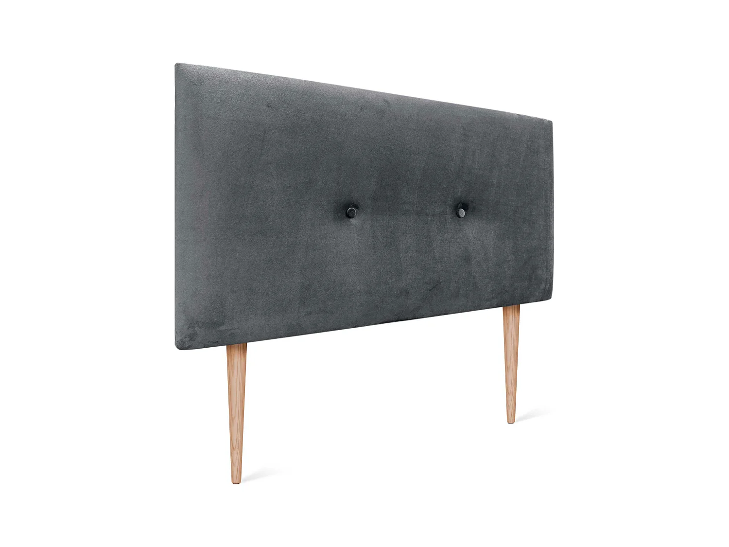 DHOME Tête de Lit Velours Lisse avec Boutons 110x105 avec Pieds de Lit 105 - Gris Foncé
