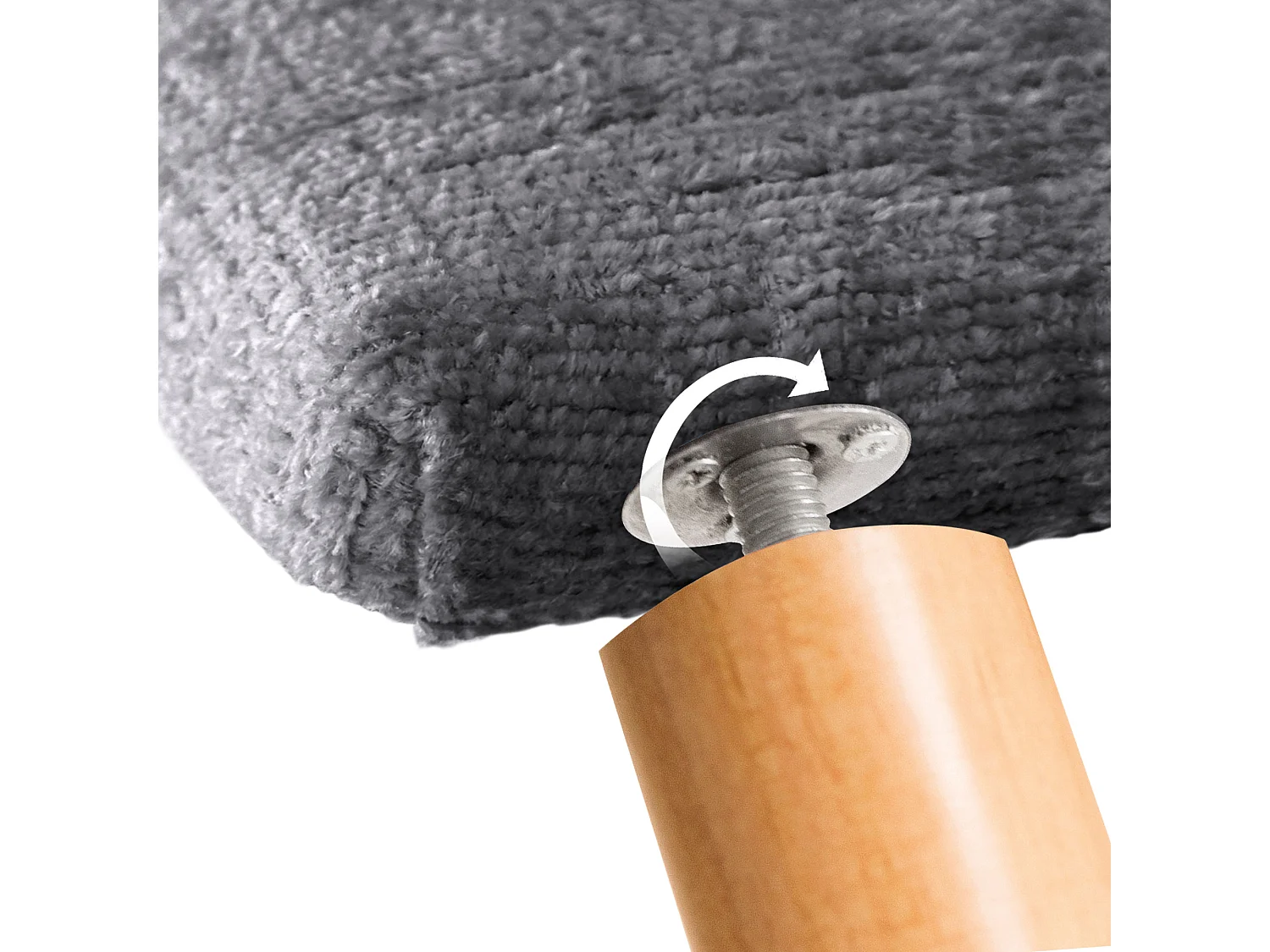 DHOME Kopfteil aus Naturwolle 105 x 105 cm mit Bettbeinen 105 – Grau