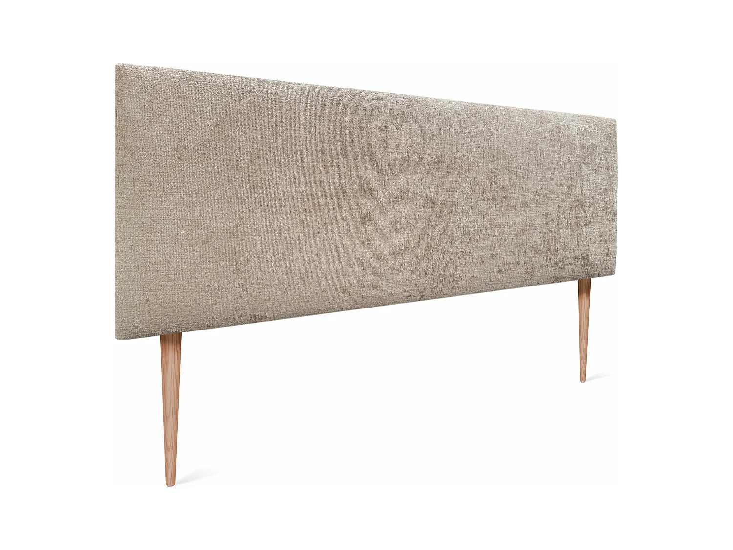 DHOME Tête de Lit Laine Naturelle 160x105cm avec Pieds de Lit 150/160 - Marron Clair