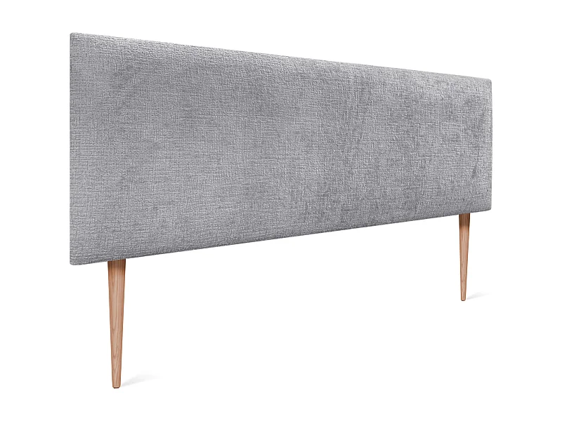 DHOME Kopfteil aus Naturwolle, 135 x 115 cm, mit Bettbeinen 120/135 – Hellgrau