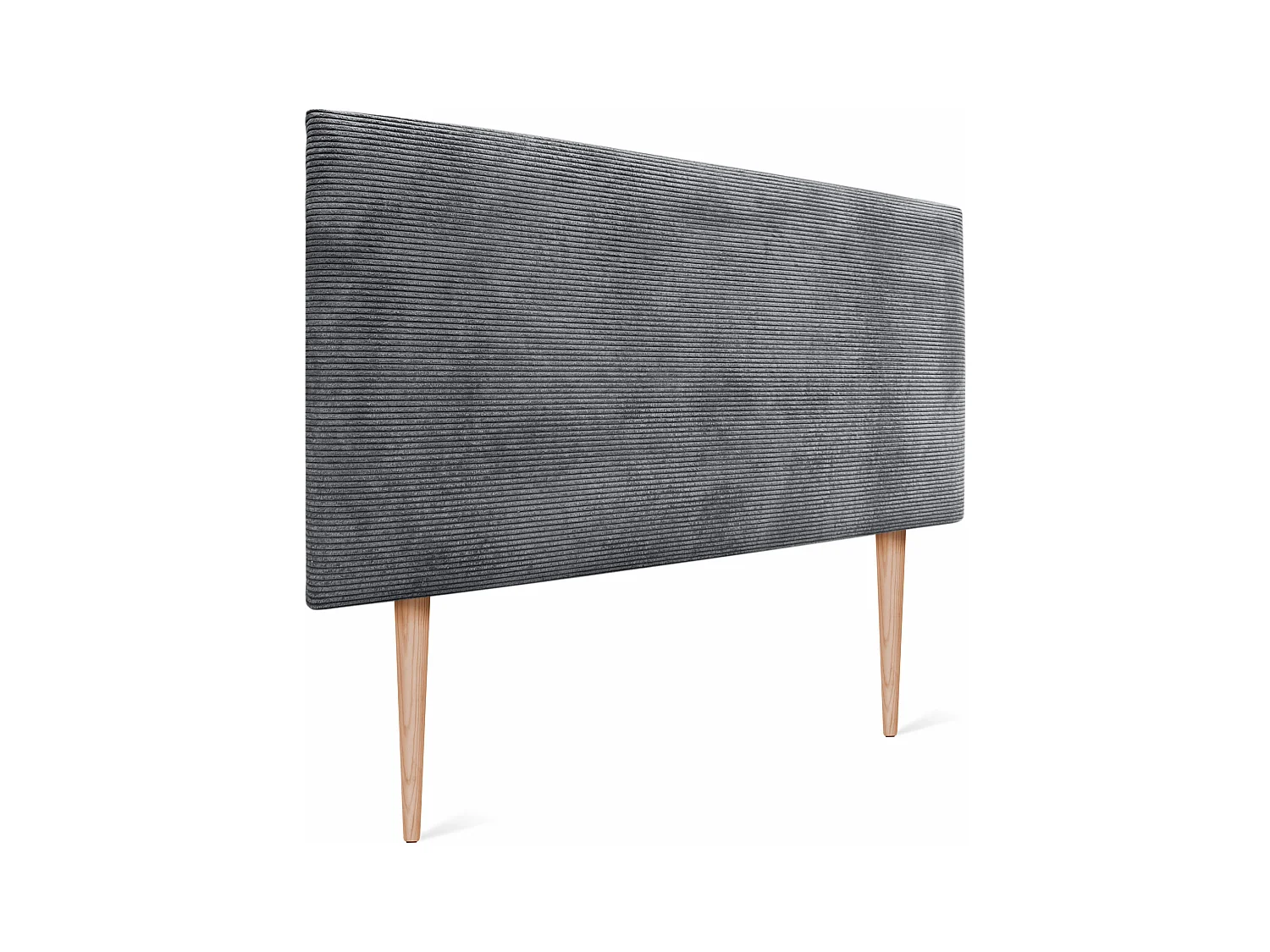 DHOME Tête de Lit Velours Côtelé Uni 80x115 avec Pieds de Lit 80/90 - Gris Foncé