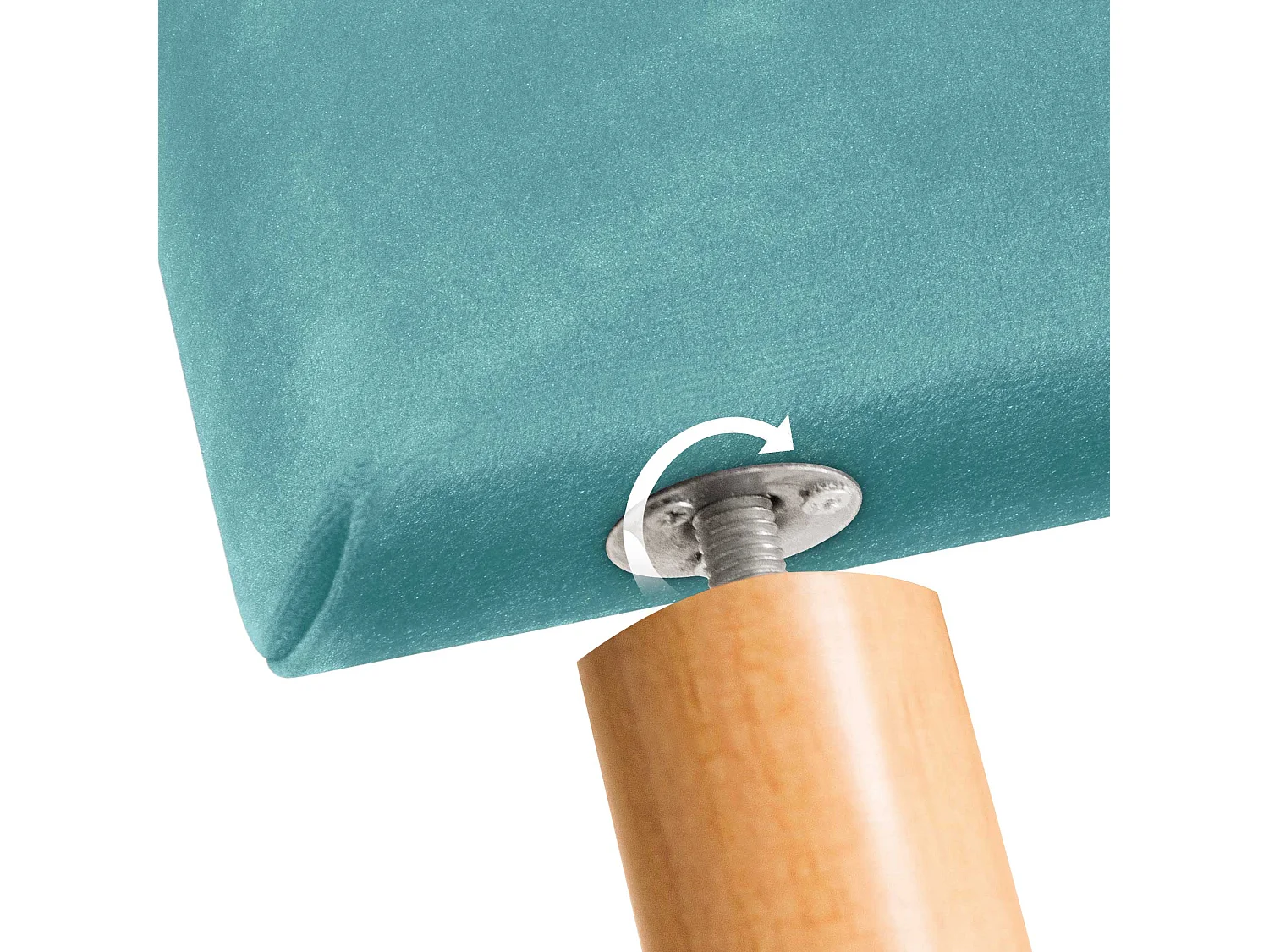 DHOME Tête de Lit Velours Lisse avec Boutons 150x105 avec Pieds de Lit 150/160 - Turquoise