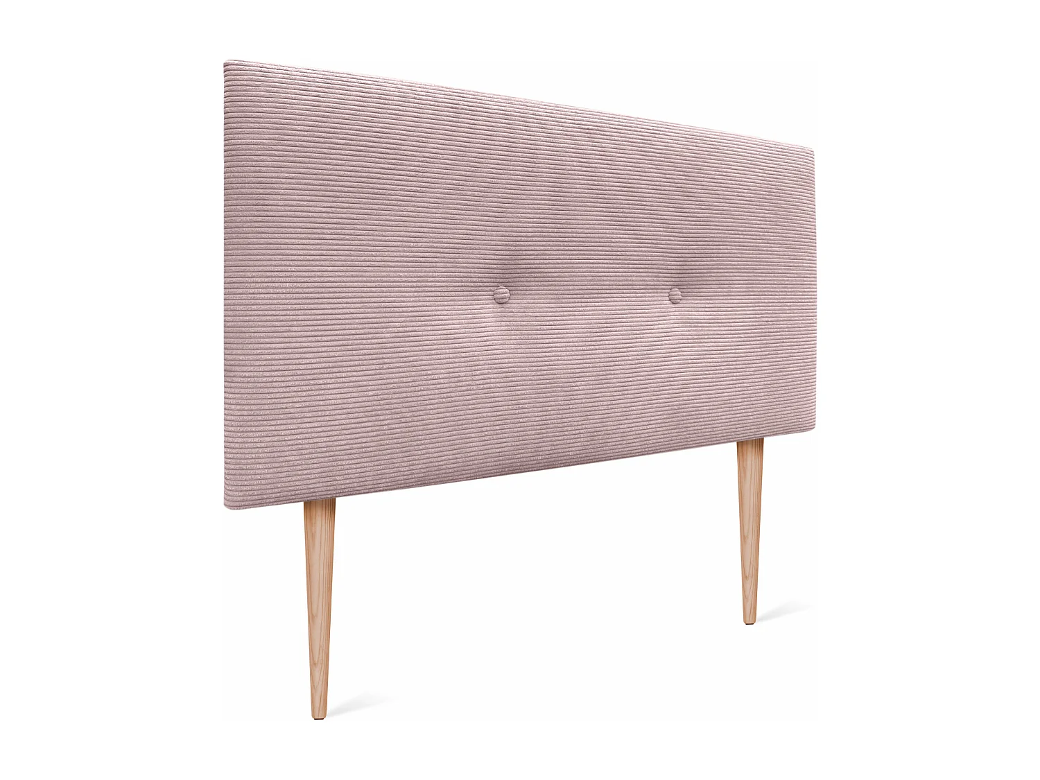 DHOME Tête de lit velours côtelé uni avec boutons 110x105 et pieds de lit 105 - Rose pâle