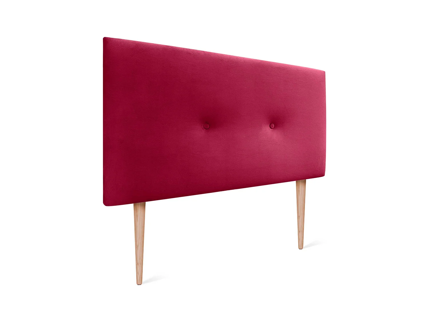 DHOME Kopfteil aus glattem Samt mit Knöpfen 95 x 115 mit Bettbeinen 80/90 – Rot