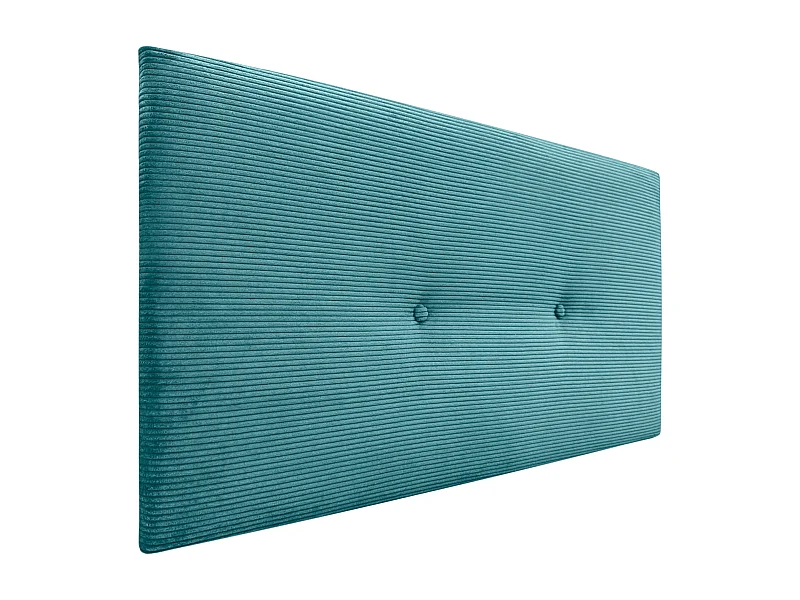 DHOME Tête de Lit Velours Côtelé Uni avec Boutons 145x60 Lits 120/135/140 - Turquoise