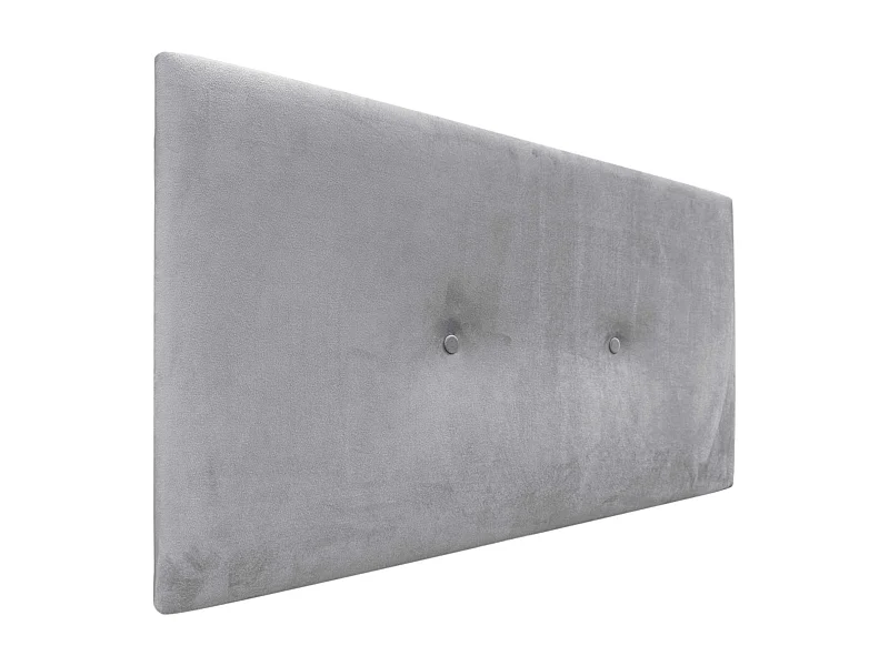 DHOME Kopfteil aus glattem Samt mit Knöpfen, 95 x 50 cm, Betten 80/90 – Hellgrau