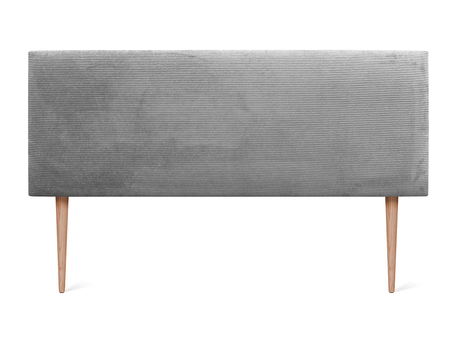 DHOME Tête de Lit Velours Côtelé Uni 145x105 avec Pieds de Lit 120/135/140 - Gris