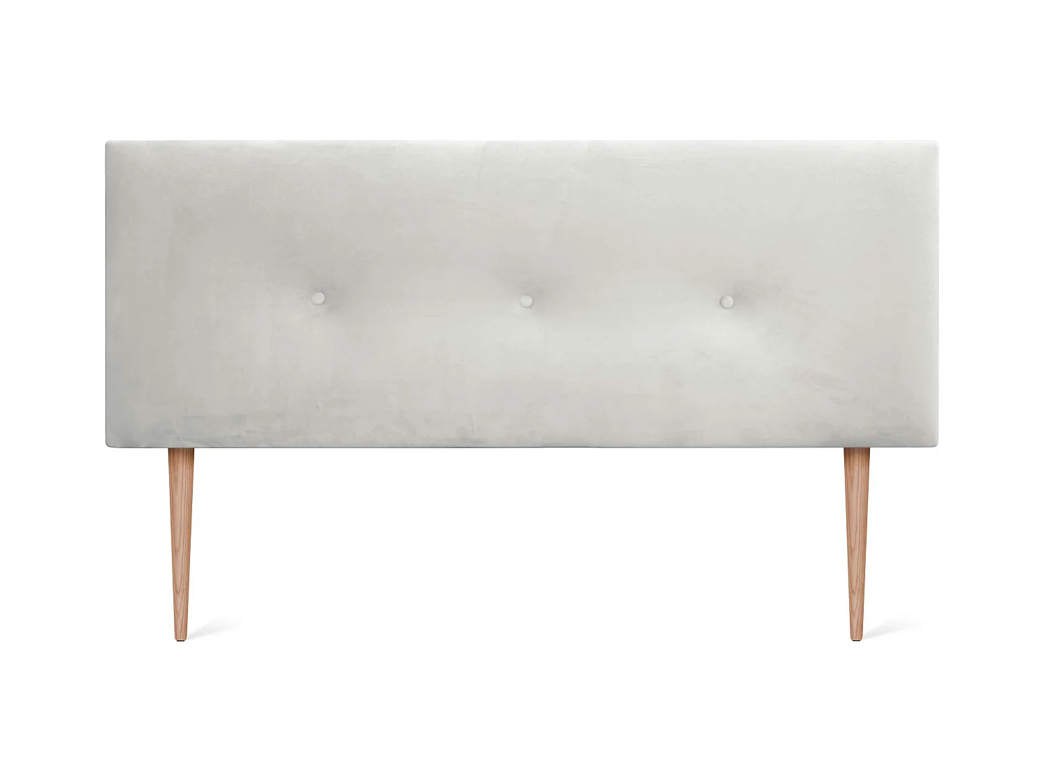 DHOME Testiera in Velluto Liscio con Bottoni 135x115 con Gambe Letto 120/135/140 - Bianco