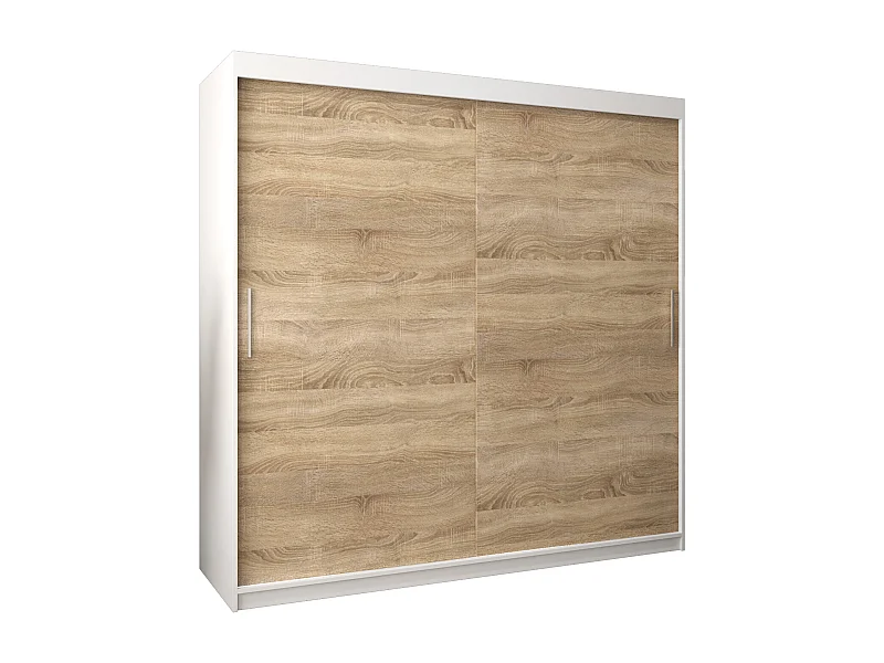 Armoire Tokyo À Portes Coulissantes 200/200/62 2 portes (Blanc/Sonoma)