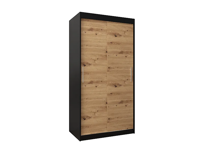 Armoire Tokyo À Portes Coulissantes 200/100/62 2 portes (Noir/Artisan)