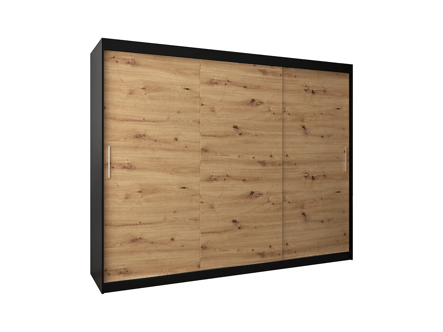 Armoire Tokyo À Portes Coulissantes 200/250/62 3 Portes (Noir/Artisan)