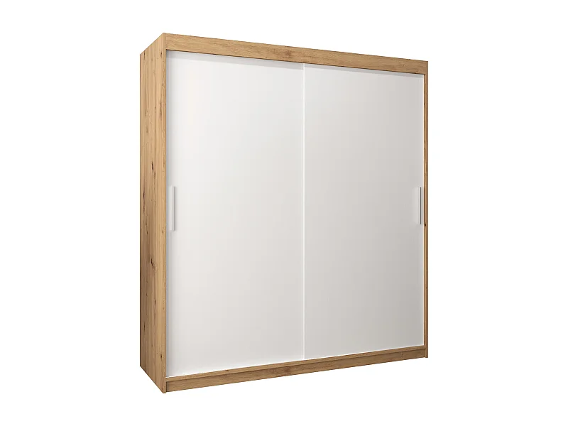 Armoire Tokyo À Portes Coulissantes 200/180/62 2 portes (Artisan/Blanc)