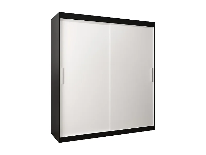 Armoire Tokyo À Portes Coulissantes 200/180/62 2 portes (Noir/Blanc)