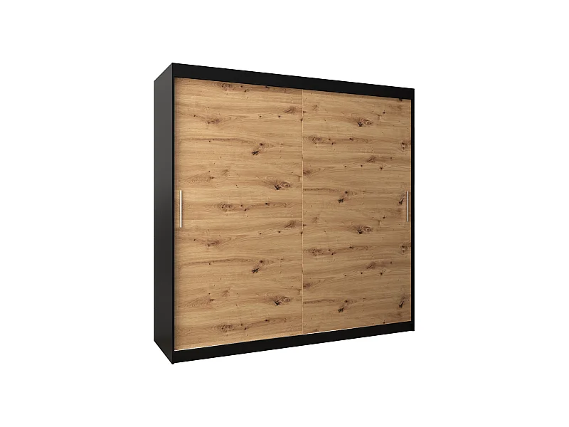 Armoire Tokyo À Portes Coulissantes 200/200/62 2 portes (Noir/Artisan)