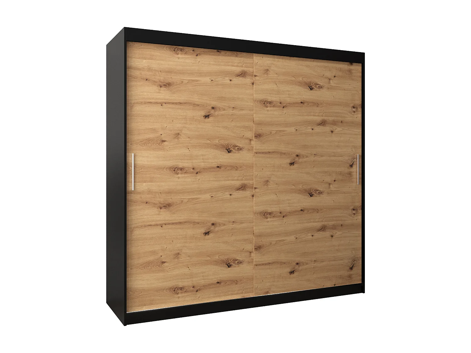 Armoire Tokyo À Portes Coulissantes 200/200/62 2 portes (Noir/Artisan)