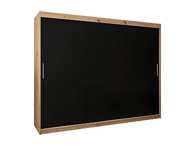 Armoire Tokyo À Portes Coulissantes 200/250/62 3 Portes (Artisan/Noir)
