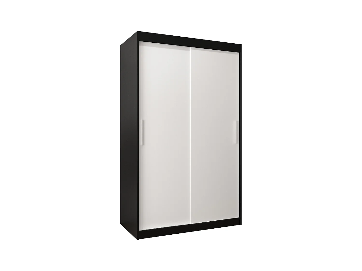 Schwebetürenschrank Tokyo 200/120/62 2-Türig (Schwarz/Weiß)