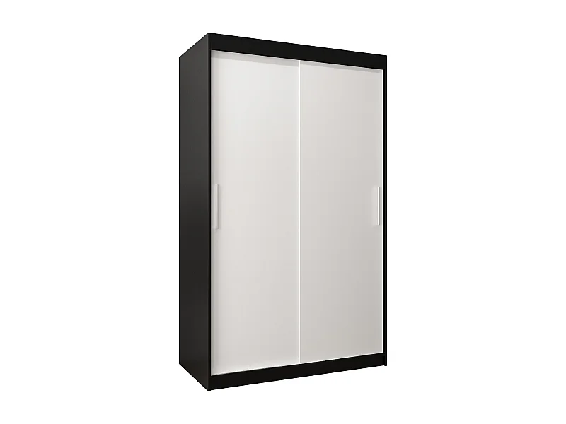 Schwebetürenschrank Tokyo 200/120/62 2-Türig (Schwarz/Weiß)